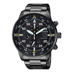 Citizen Eco-Drive Black Chronograph CA0695-84E analog herrklocka med svart urtavla och armband i rostfritt stål