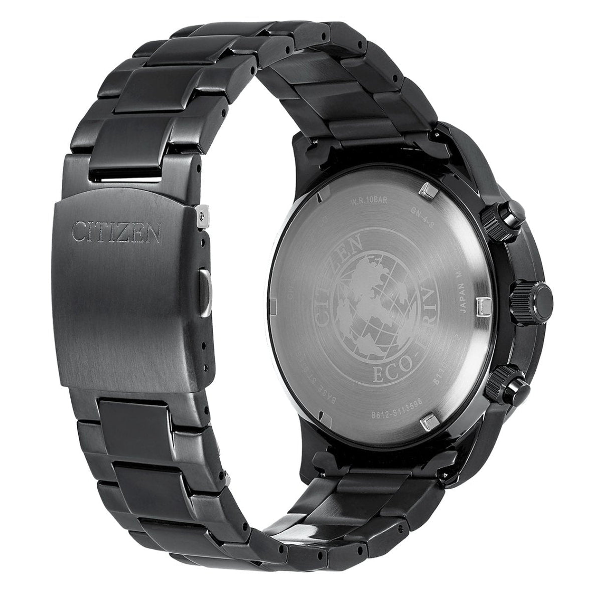 Citizen Eco-Drive Black Chronograph CA0695-84E analog herrklocka med svart urtavla och armband i rostfritt stål