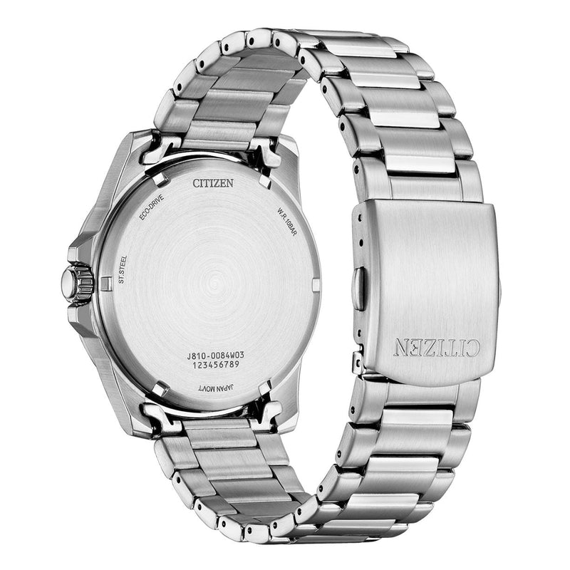 Citizen Eco-Drive Sport Marine AW1816-89X analog herrklocka med gul urtavla och armband i rostfritt stål