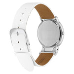 Citizen Eco-Drive Elegance Damklocka EG7070-14A analog damklocka med silver urtavla och armband i läder