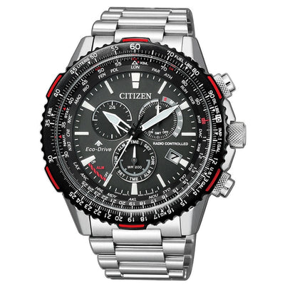 Citizen Promaster CB5001-57E analog herrklocka med svart urtavla och armband i rostfritt stål