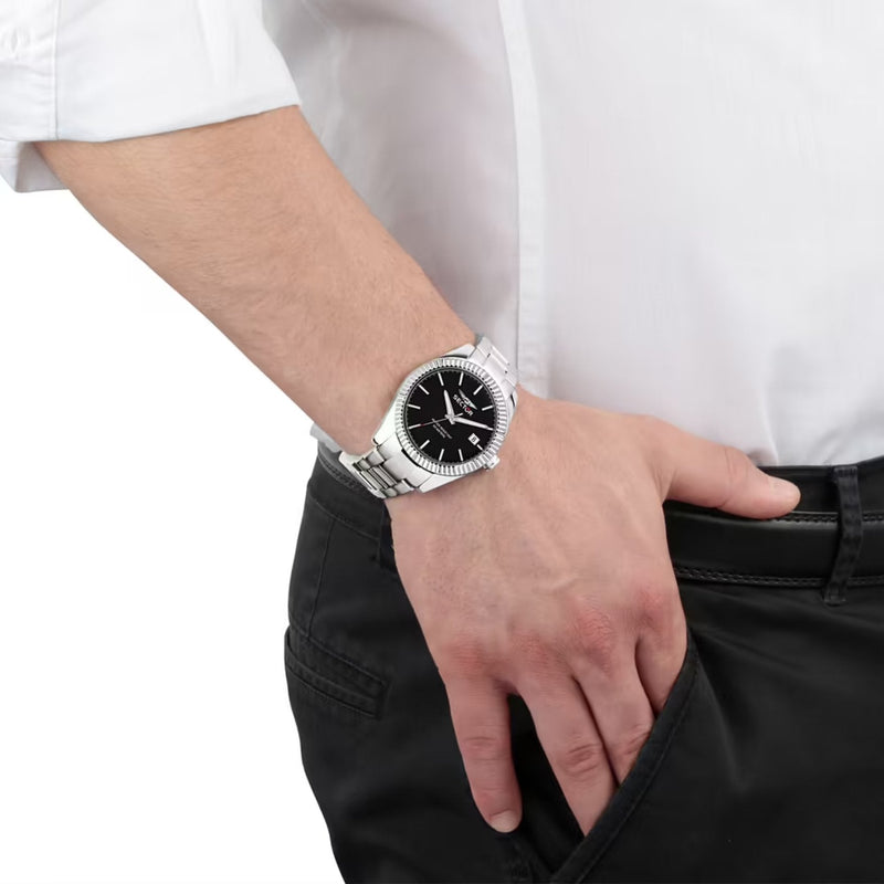 Sector 240 R3253240011 analog herrklocka med svart urtavla och armband i rostfritt stål