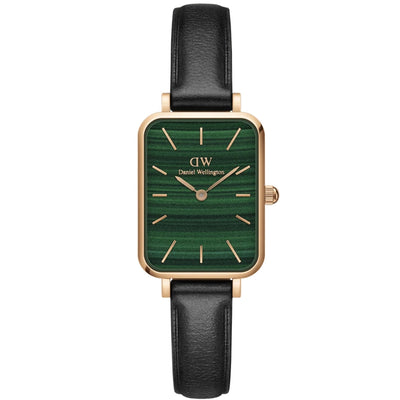 Daniel Wellington Quadro Pressed Sheffield analog damklocka med grön urtavla och armband i läder
