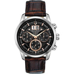 Bulova Classic Sutton 96B311 analog herrklocka med svart urtavla och armband i läder