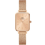 Daniel Wellington Quadro Pressed Unitone analog damklocka med roséguld urtavla och armband i rostfritt stål