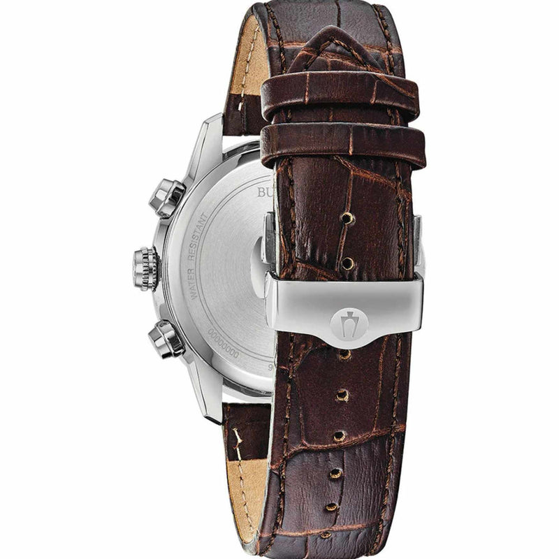 Bulova Classic Sutton 96B311 analog herrklocka med svart urtavla och armband i läder