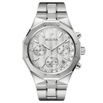 Bulova Classic 96B408 analog herrklocka med silver urtavla och armband i rostfritt stål