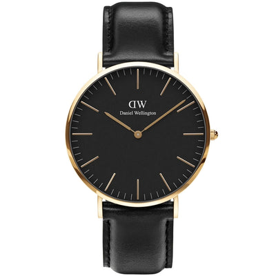 Daniel Wellington Classic Sheffield DW00100544 analog herrklocka med svart urtavla och armband i läder