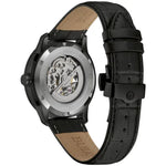 Bulova Sutton 98A283 analog herrklocka med svart urtavla och armband i läder