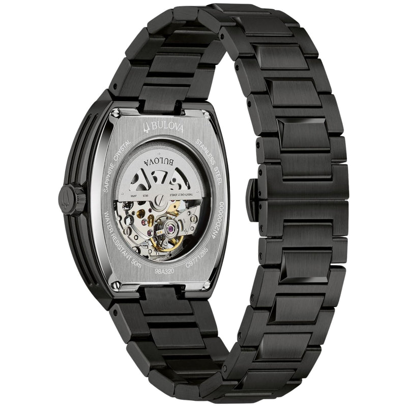 Bulova MAQUINA AUTOMATIC 98A320 analog herrklocka med flerfärgad urtavla och armband i rostfritt stål