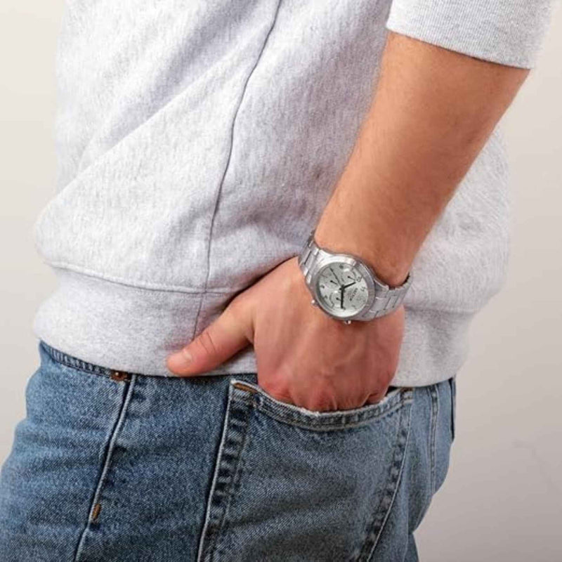 Sector No Limits 270 R3253578013 analog herrklocka med vit urtavla och armband i rostfritt stål