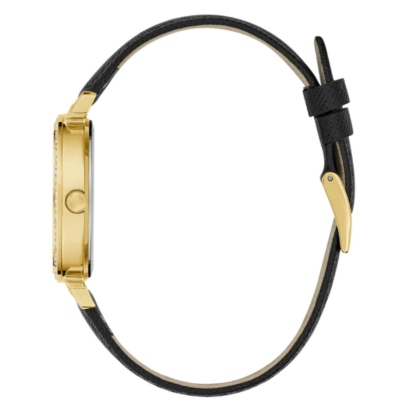 Guess Enchantment GW0764L2 analog damklocka med guld urtavla och armband i läder