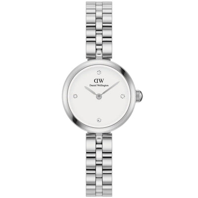 Daniel Wellington Elan Lumine Silver DW00100716 analog damklocka med vit urtavla och armband i rostfritt stål