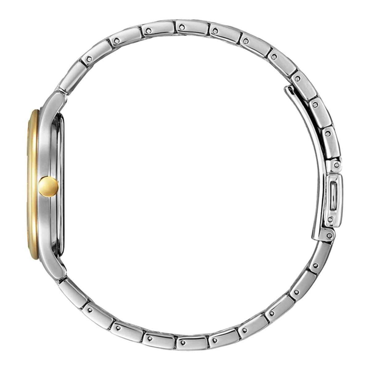 Citizen Eco-Drive EM0506-77A analog damklocka med vit urtavla och armband i rostfritt stål