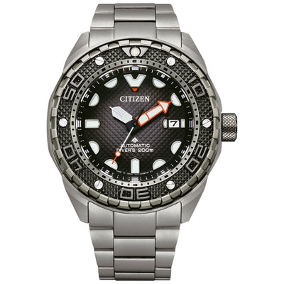Citizen Promaster Automatic NB6004-83E analog herrklocka med svart urtavla och armband i titan