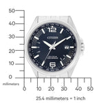 Citizen Eco-Drive CB0010-88L analog herrklocka med mörk blå urtavla och armband i rostfritt stål