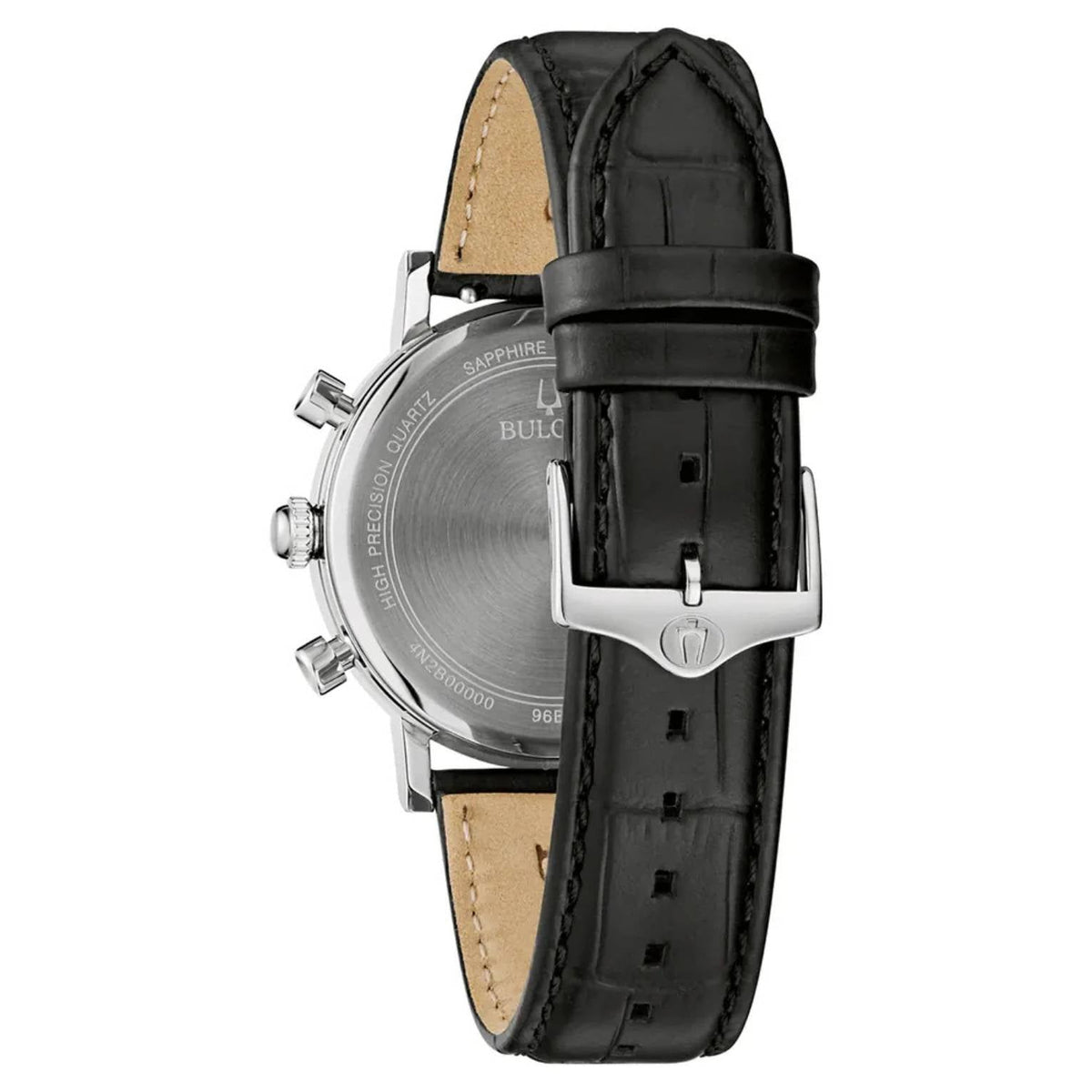 Bulova Classic 96B457 analog herrklocka med grön urtavla och armband i läder