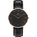 Daniel Wellington Classic Sheffield DW00100127 analog herrklocka med svart urtavla och armband i läder