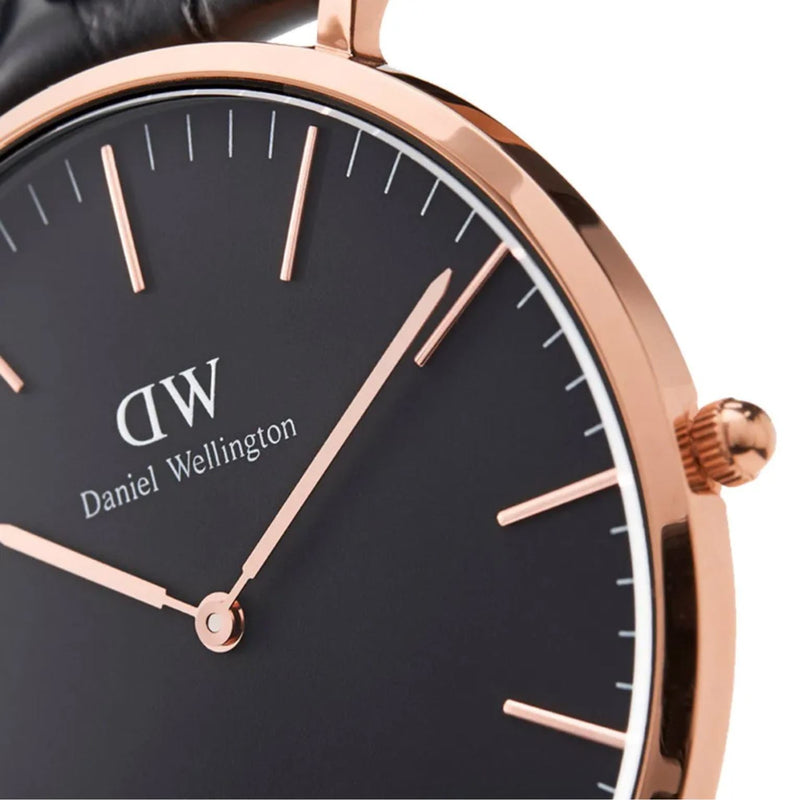 Daniel Wellington Classic Sheffield DW00100127 analog herrklocka med svart urtavla och armband i läder