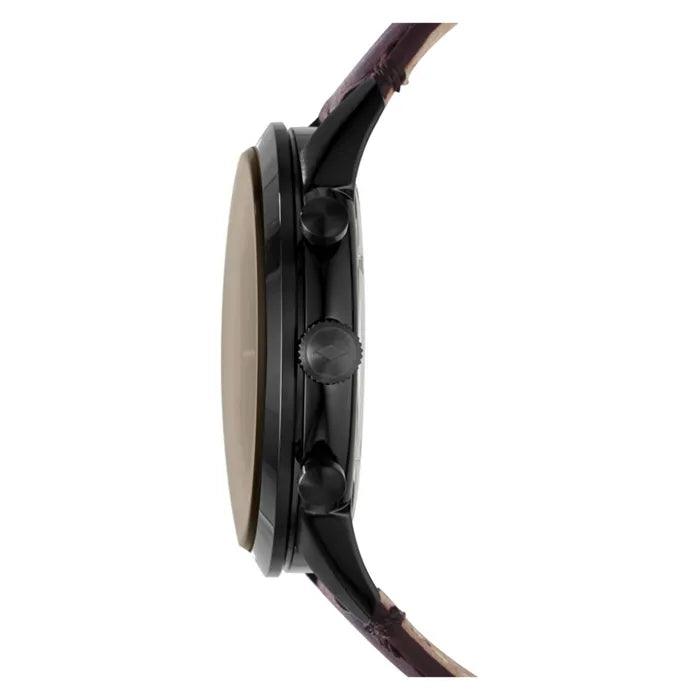 Fossil Townsman Automatic ME3155 analog herrklocka med brun urtavla och armband i läder