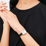 Daniel Wellington Quadro Roman Numerals Sheffield DW00100689 analog damklocka med vit urtavla och armband i läder