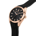 Maserati Attrazione ð43mm R8851151002 analog herrklocka med svart urtavla och armband i gummi