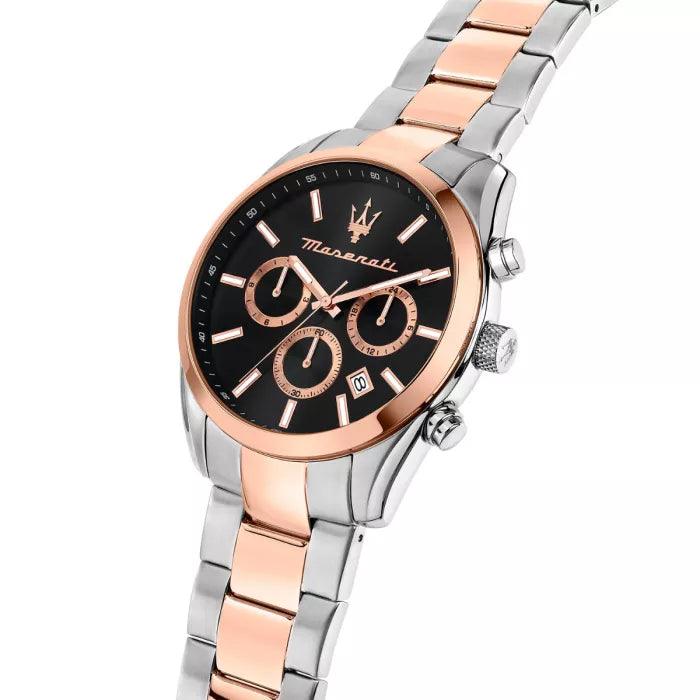 Maserati Attrazione ð43mm R8853151002 analog herrklocka med svart urtavla och armband i rostfritt stål