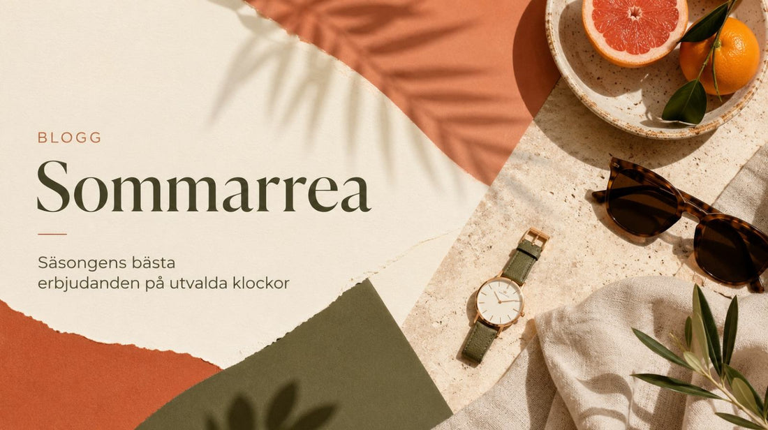 Sommarea hos Kronura med utvalda klockor, somriga accessoarer och citrusdetaljer.
