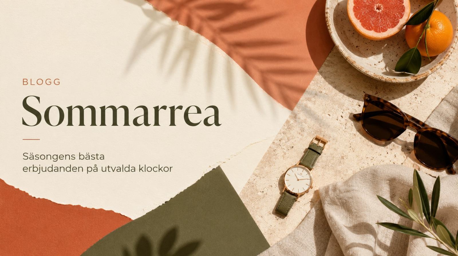 Sommarea hos Kronura med utvalda klockor, somriga accessoarer och citrusdetaljer.